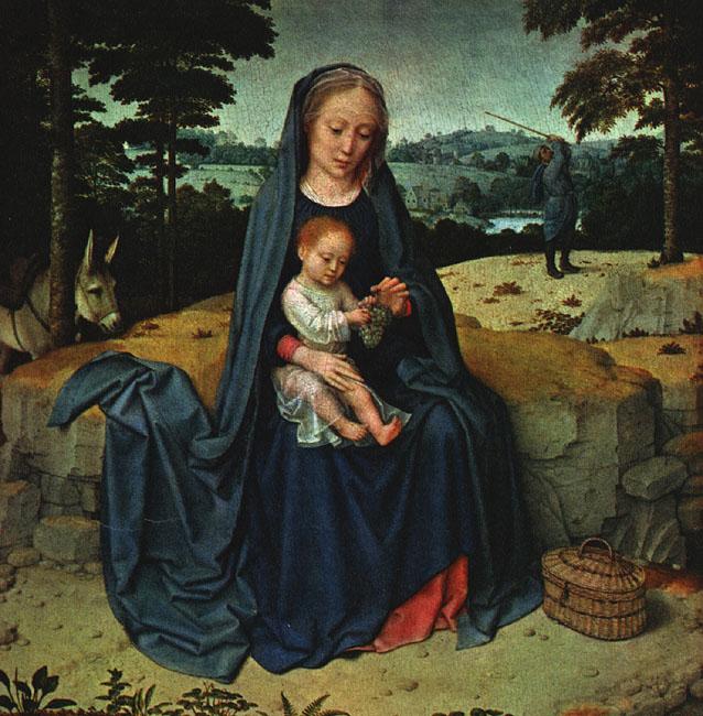 DAVID, Gerard The Rest on the Flight into Egypt sfgs Sweden oil painting art